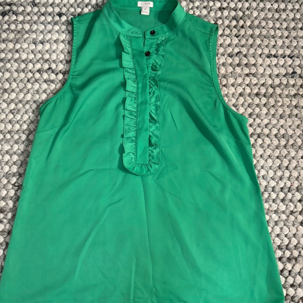 J. Crew Vibrant Green Sleeveless Blouse